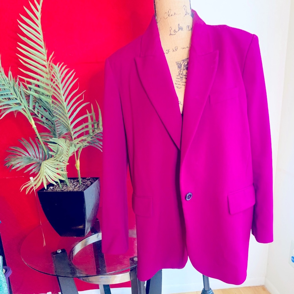 fuchsia pink Zara blazer